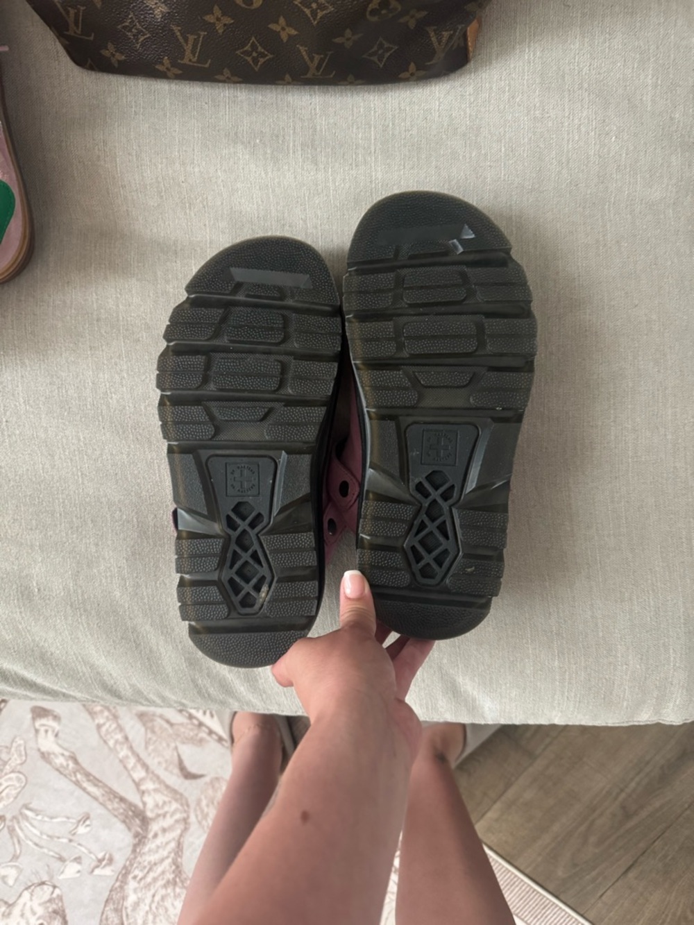 Dr. Martens Women's Mauve Suede Buckle Clog Mules - Picture 5 of 6